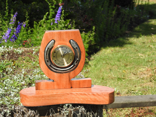 Hardwood Horse Shoe Clock